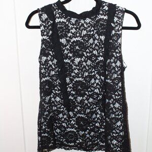 The Limited Black Lace Sleeveless Blouse - L